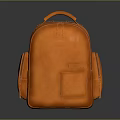 Orange Leather Backpack With Top Handle And Multiple Pockets Modern Design 3d model