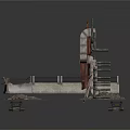 Industrial Scene Components With Metal Pipes Fabric Drape And Concrete Structure