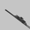 Vintage Steam Locomotive Design With Metal Structure On Railway Tracks
