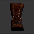 Brown And Blue High Top Boots With Laces For Outdoor Casual Wear