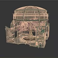 Ornate Glass Dome Greenhouse Architecture With Metal Frame And Tree Inside Design