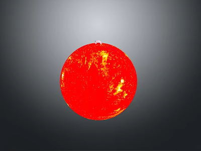 Elegant Red Spherical Chandelier With Golden Texture For Modern Home Decor 3d model