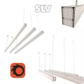 Modern Linear Pendant Lights With LED Lighting Black White Metal For Interior Design
