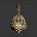 Cute Standing Cartoon Cat Game Movie Character With Big Eyes Light Brown White Fur