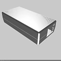 Gray Rectangular Electronic Device With Smooth Surface Ventilation Holes And Interface Port