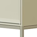 Modern Light Beige Console Cabinet With Two Doors Open Shelf Cactus And Storage Box 3d model