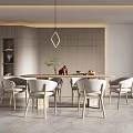 Nordic Dining Table and Chair Combination Dining Table and Chair 3d model
