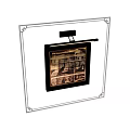 Black Framed Abstract Painting On Neutral Wall With Light Shadows From Blinds And Wall Light