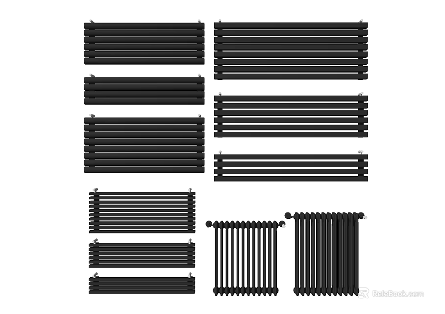 Black Bathroom Cabinet Racks With Multiple Modern Designs And Functional Styles 3d model 