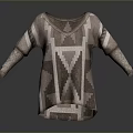 Modern Knitted V neck Sweater with Brown and White Geometric Pattern Design