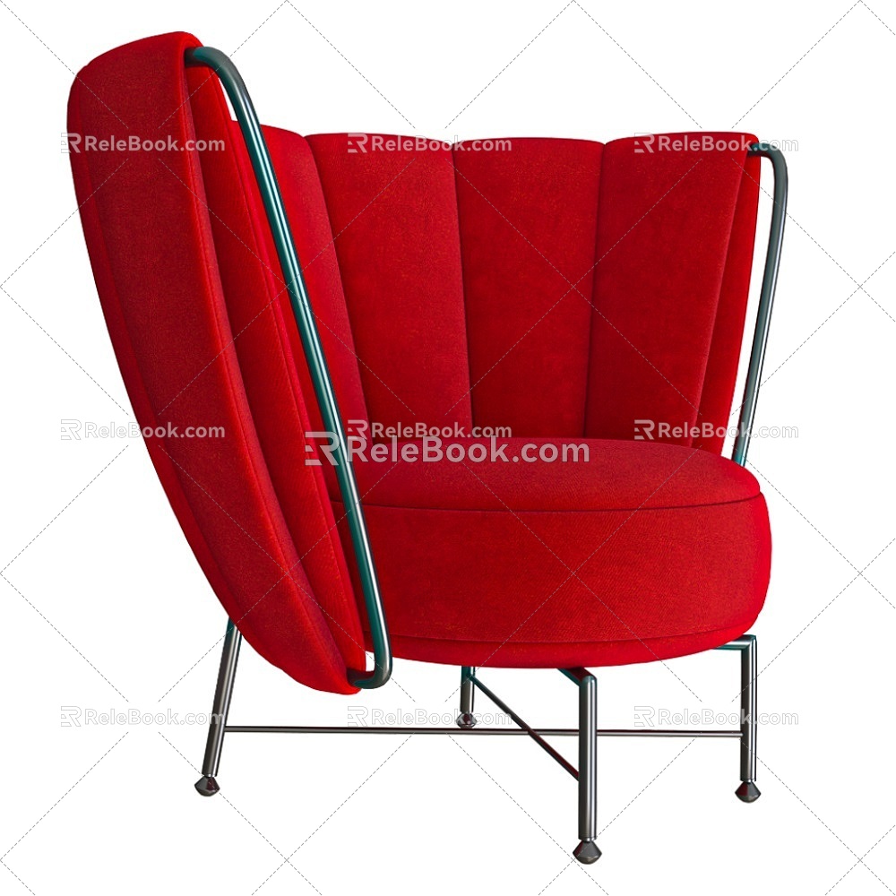 TULIP Red Multiplayer Sofa 18 3d model