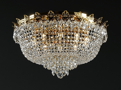 European-style crystal ceiling lamp 3d model