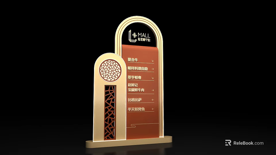 Mall Wayfinding Sign Directory With Floor Guide And Retail Categories 3d model 