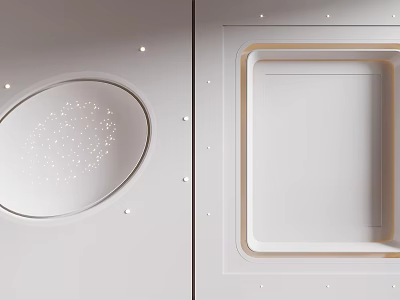 Modern Ceiling Design With Circular Dots And Square Structure 3d model
