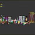 Miniature Industrial Lab Furniture Model Featuring Equipment Cabinets Machines And Plants