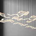 Modern Elegant Chandelier With Wave Shaped Hanging Elements And Sleek Design 3d model