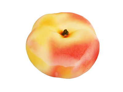 Juicy Fresh Ripe Peach With Yellow And Red Gradient Smooth Skin 3d model