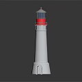 White Red And Blue Lighthouse Model With Glass Windows And Tower Structure Design
