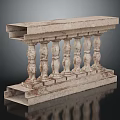 Classical Stone Fence Design With Baluster Columns Textured Surface And Pedestal Base