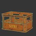 Orange Plastic Storage Crate with SITRI Label Side Handles and Open Compartment Design 3d model
