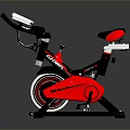 STARTRAC Red And Black Stationary Bike With Ergonomic Design For Home Fitness Use