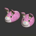 Cute Pink Rabbit Shaped Slippers With Soft Ears And Adorable Face For Kids