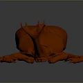 Orange Shiny Beetle with Intricate Horns and Legs on Dark Surface
