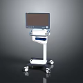 Mobile Medical Monitor Cart With Screen And Control Panel And Wheels