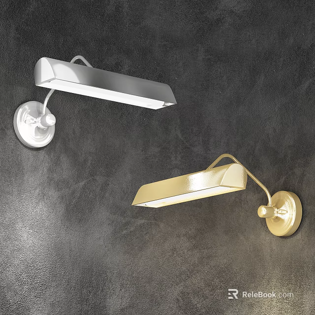 Modern Silver and Gold Wall Sconces Featuring Sleek Design and Wall Lighting 3d model