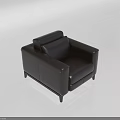 Black Leather Single Sofa With Modern Minimalist Design In White Background 3d model