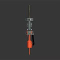 Advanced Modern Weapon Featuring Orange Components And Metal Structure 3d model
