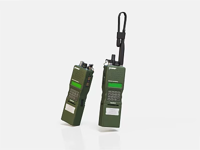 Green Military Style Doorbell Devices With Handheld Design Antenna And Keypad 3d model