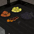 Fresh Various Fruits Including Apples Oranges And Grapes In Bowls On Table