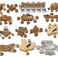 Various Creative Wooden Coffee Tables With Natural Stone Bases And Unique Styles