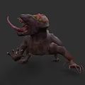 Fantasy Monster 3D Model With Sharp Teeth Long Tongue And Rough Skin 3d model