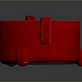 Sculpted Red Circular Mechanical Component With Protruding Parts And Smooth Glossy Surface