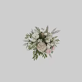 Elegant Flower Arrangement In Vase With White Pink Peonies Roses And Green Leaves