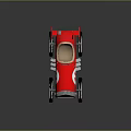 Red Toy Race Car With Number 16 Large Black Wheels Rear Spoiler And Driver Seat