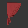 Red Pleated Curtain With Tieback For Home Living Room Decoration And Style