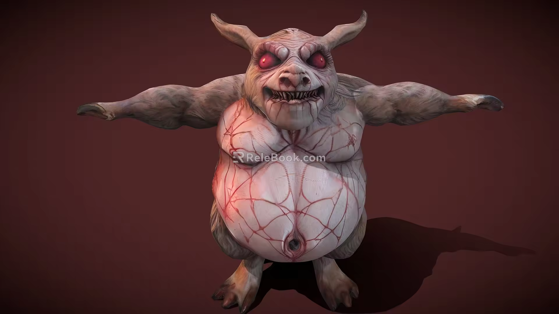 Pig T-shaped pig devil pig 3d model