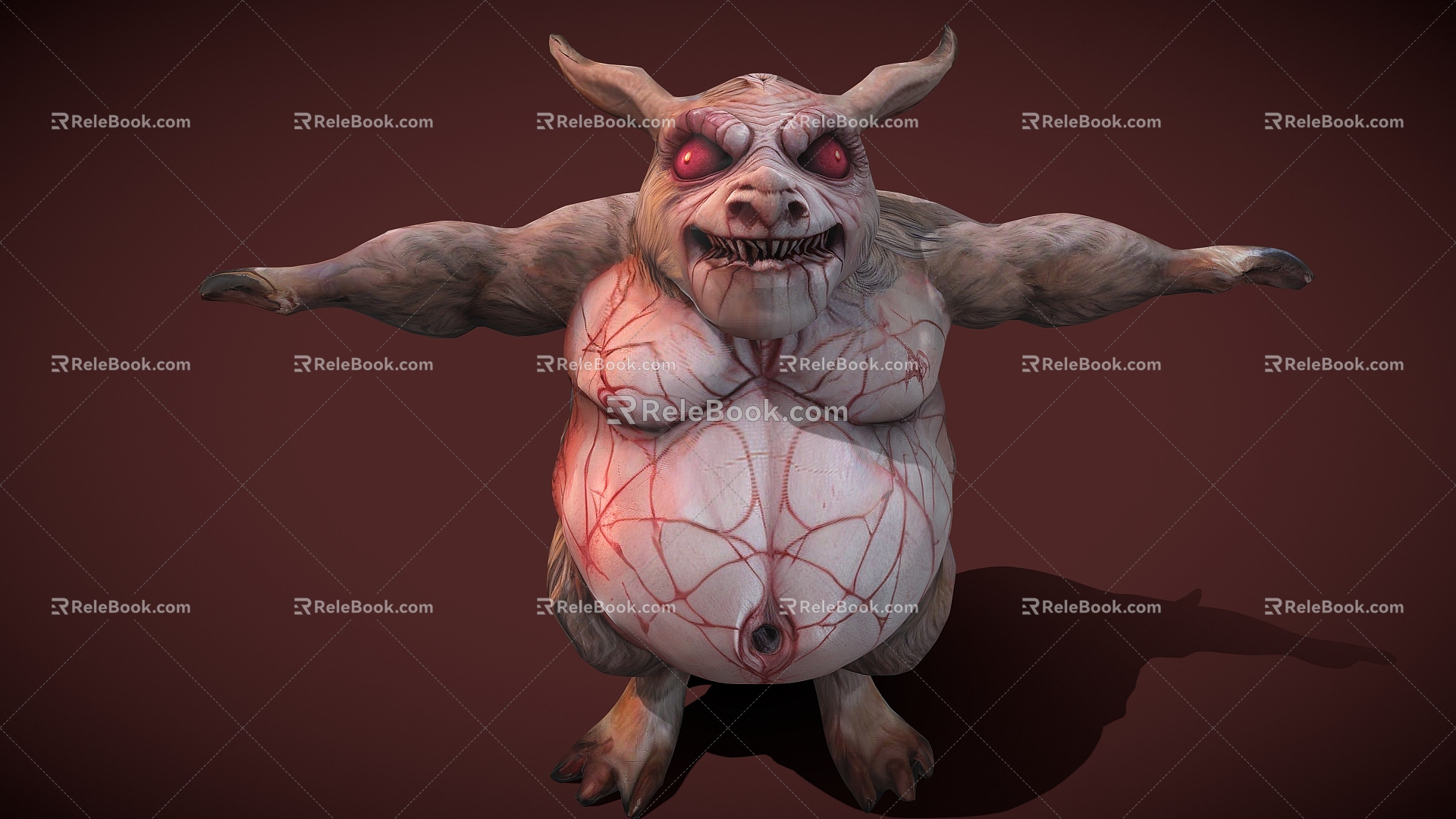 Pig T-shaped pig devil pig 3d model