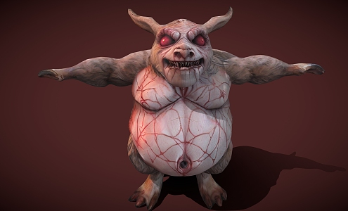 Pig T-shaped pig devil pig 3d model