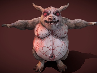 Pig T-shaped pig devil pig 3d model