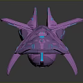Futuristic Purple Spaceship Design With Glowing Blue Details For Space Exploration