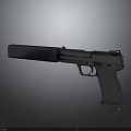 Modern Metallic Pistol With Sleek Design And Reflective Surface 3d model