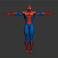 Spider Man 3D Character Model With Red And Blue Costume And Outstretched Arms