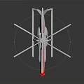 Red And White Modern Space Rotorcraft With Multiple Rotors Sleek Design