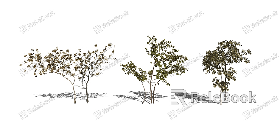 Modern tree dead branches potted plant model