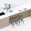 Modern Bar Chair Combination Bar Island Table Water Bar Table Chair Middle Island Bar Table 3d model