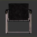 Accent Chair with Light Wood Frame Dark Upholstered Seat Backrest Black Armrests and Metal Rivets
